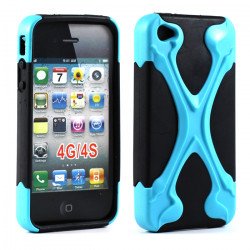 iPhone 4 4S X Case (Blue-Black)
